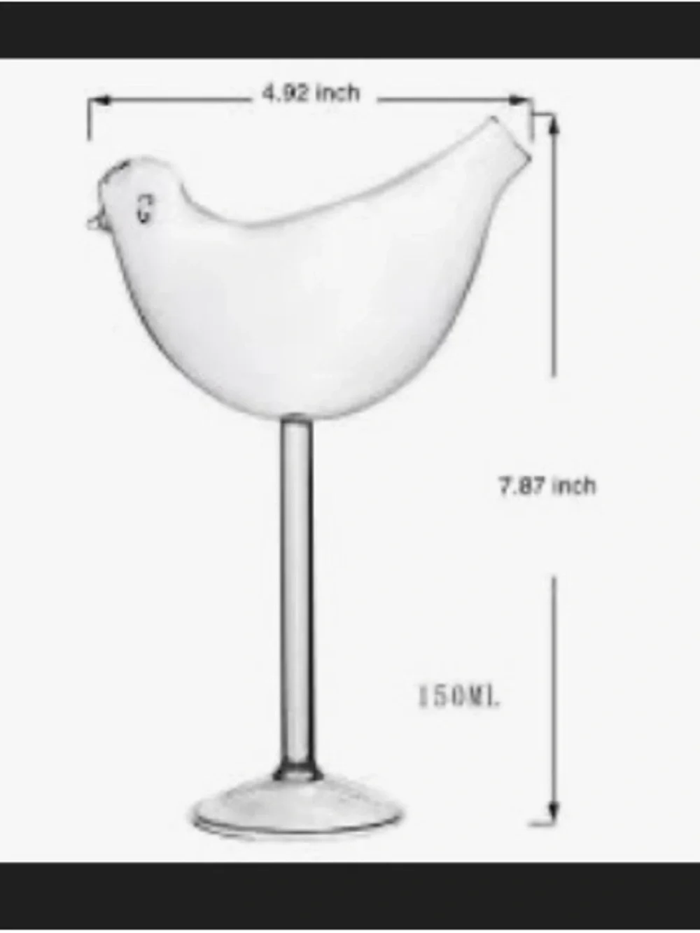 Flutes Bird Shaped Cocktail Glass - Picture 4 of 4